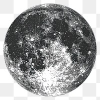 PNG  Detailed vintage moon illustration