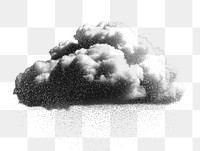 PNG  Detailed cloud with falling rain