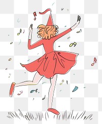 PNG Whimsical dancing girl illustration