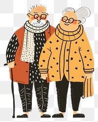 PNG Elderly couple winter clothing