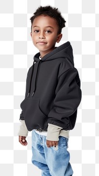 PNG Child wearing black hoodie