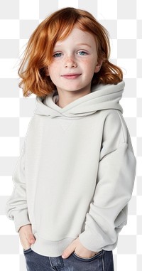 PNG Child wearing white hoodie