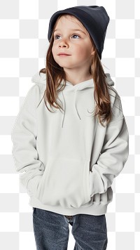 PNG Child wearing white hoodie