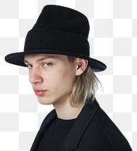 PNG Stylish young man black hat