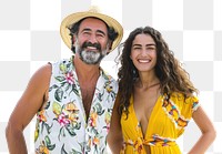 PNG  Smiling couple in beach attire