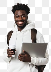 PNG Smiling student with laptop