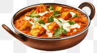 Indian food png paneer butter masala, transparent background