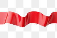 PNG  Shiny red ribbon wavy design