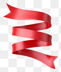 PNG  Elegant red ribbon spiral illustration