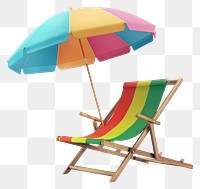 PNG Colorful beach chair and umbrella