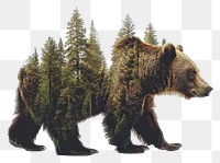 PNG Bear forest double exposure art