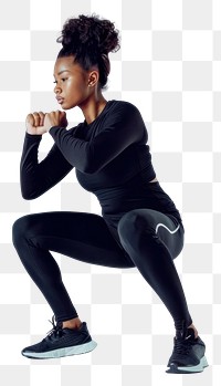 PNG Woman performing squat exercise