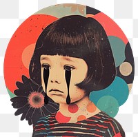 PNG Surreal child crying illustration