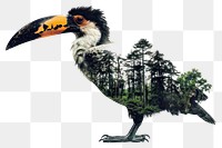 PNG Bird forest double exposure art