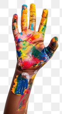 PNG Colorful hand paint splashes art