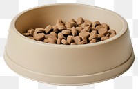 PNG Brown kibble in beige bowl