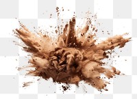 PNG Exploding cocoa powder isolated white