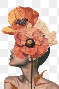 PNG  Surreal floral portrait art