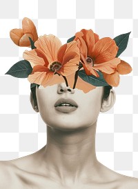 PNG  Surreal floral portrait art