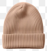 PNG Cozy beige ribbed knit beanie