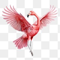 PNG Elegant pink flamingo in flight