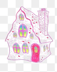 Whimsical colorful haunted house