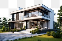 PNG  Modern luxury two-story house