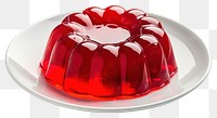 PNG  Red gelatin dessert on plate