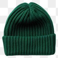 PNG Green knitted winter beanie hat