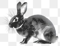 PNG Vintage black and white rabbit