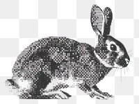 PNG Vintage dotted rabbit illustration