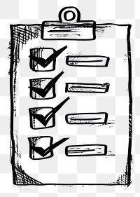 PNG  Hand-drawn checklist clipboard illustration