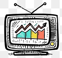 PNG  Vintage TV displaying growth chart