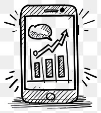 PNG  Mobile analytics growth illustration