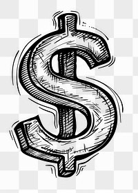 PNG  Hand-drawn dollar sign illustration