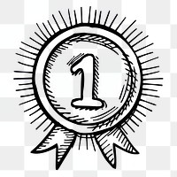 PNG  Hand-drawn first place ribbon