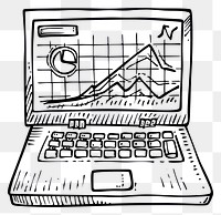 PNG  Hand-drawn laptop graph illustration