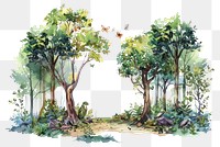 PNG Serene forest wildlife illustration