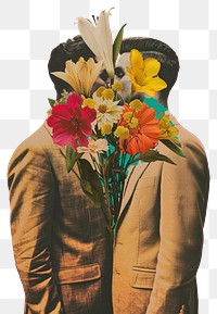 PNG Surreal floral head art