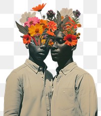 PNG Surreal floral twin portrait