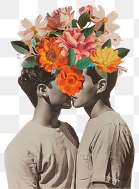 PNG Surreal floral love illustration