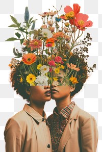 PNG Surreal floral head art