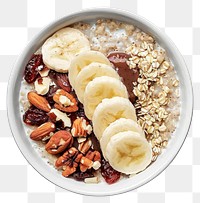 PNG Healthy oatmeal bowl with fruits