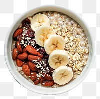 PNG Healthy oatmeal bowl with fruits