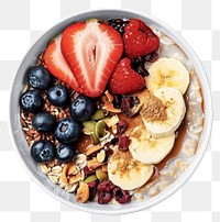 PNG Healthy colorful fruit oatmeal bowl