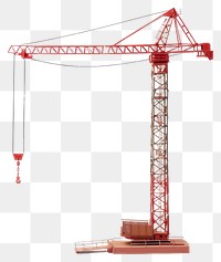 PNG Red construction crane model