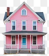 Charming pink house exterior