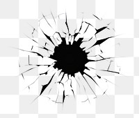 PNG Abstract shattered glass hole illustration