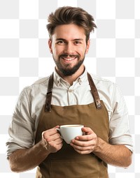 PNG Smiling barista holding coffee cup