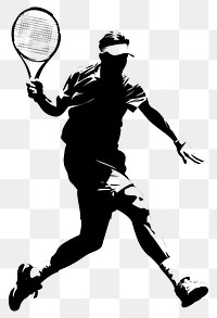 PNG Dynamic tennis player silhouette illustration